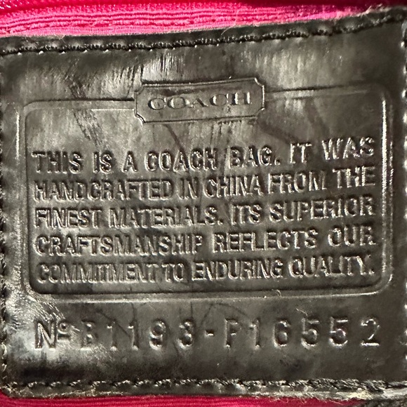 COACH EUC Black Coach Monogram Zip Top Canvas Purse Shoulder Bag - Picture 7 of 13